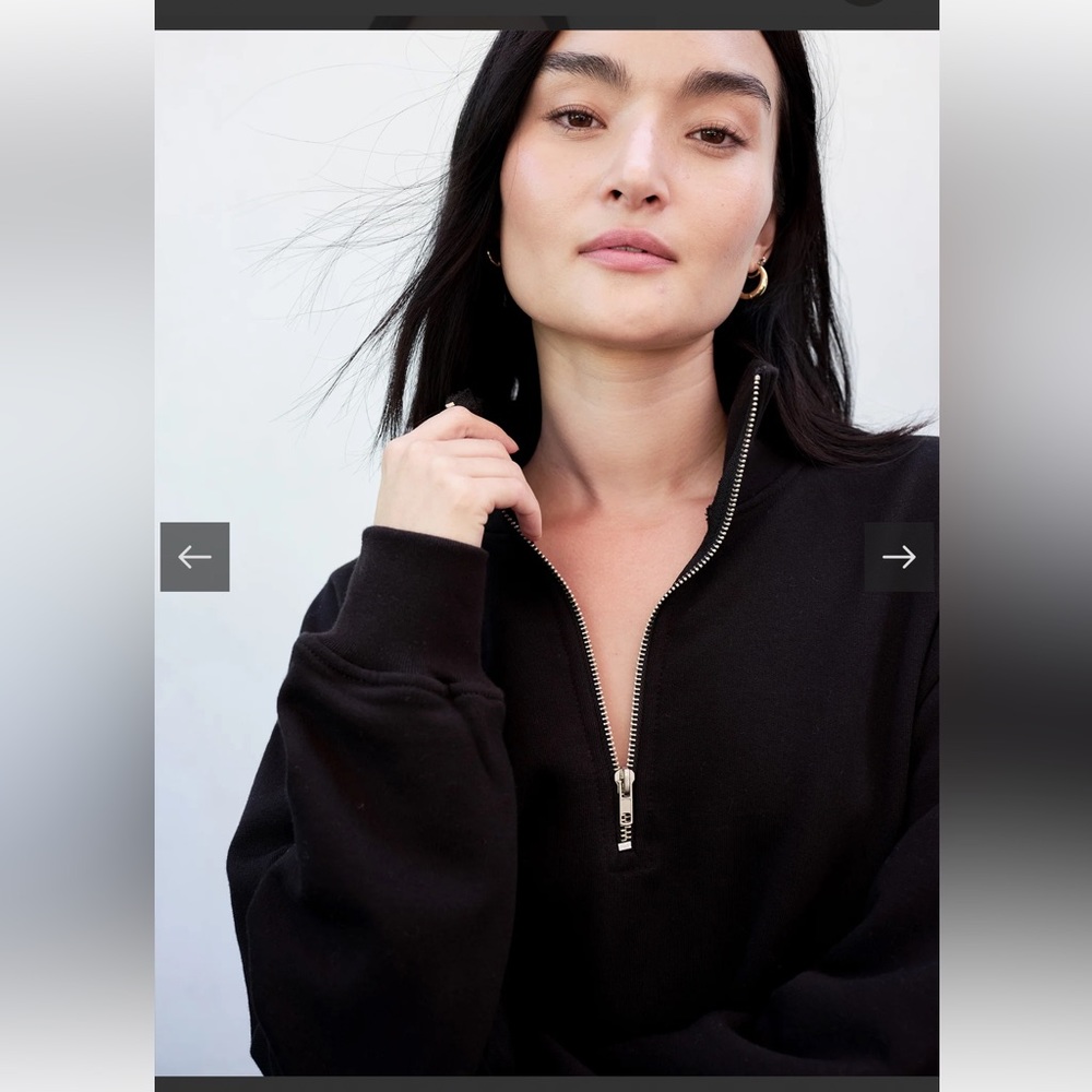 Mate the label organic fleece half zip sweatshirt